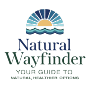 Natural Wayfinder logo sun rising over ocean representing natural healthy living